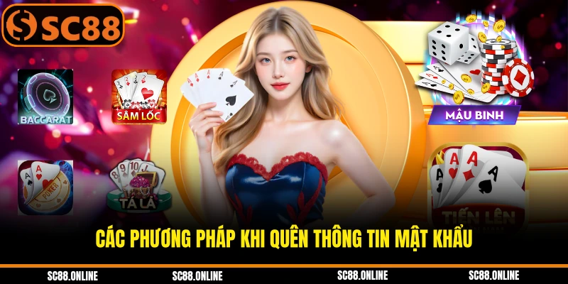Các phương pháp khi quên thông tin mật khẩu